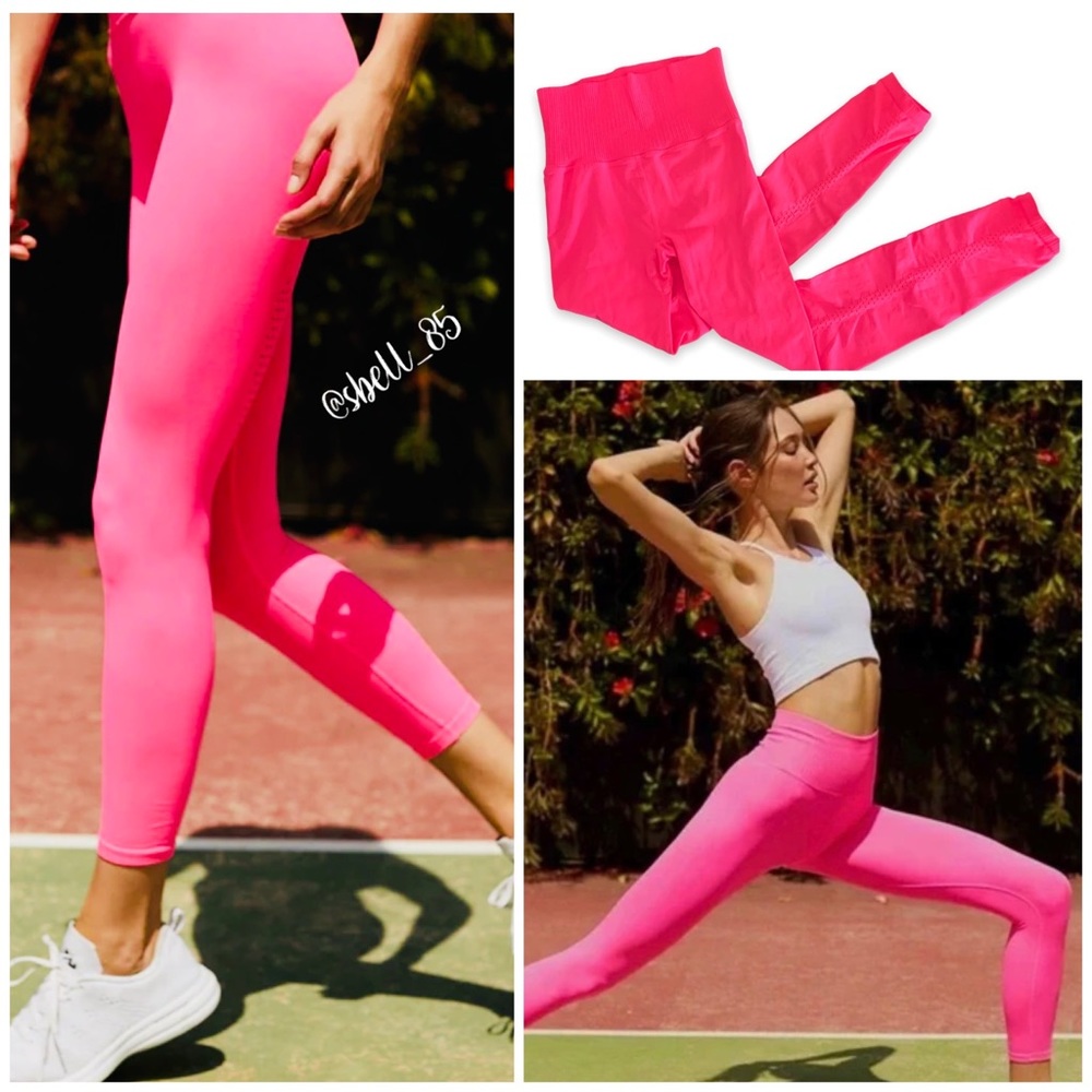 ✨New Free People Movement Good Karma Leggings in Tropical Pink- XS/S - Picture 1 of 11